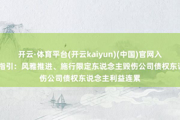 开云·体育平台(开云kaiyun)(中国)官网入口登录 ​办案指引：风雅推进、施行限定东说念主毁伤公司债权东说念主利益连累