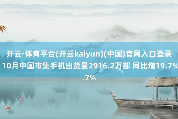 开云·体育平台(开云kaiyun)(中国)官网入口登录 10月中国市集手机出货量2916.2万部 同比增19.7%