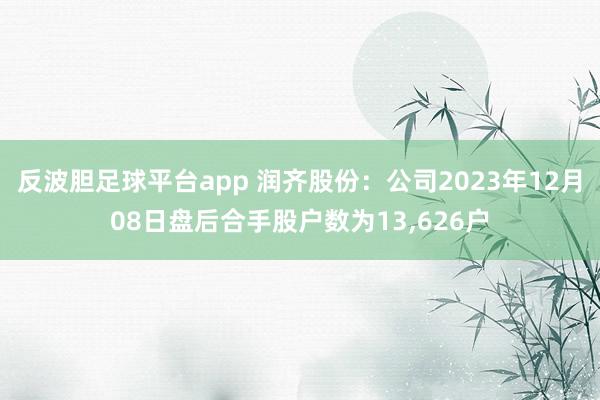 反波胆足球平台app 润齐股份：公司2023年12月08日盘后合手股户数为13,626户