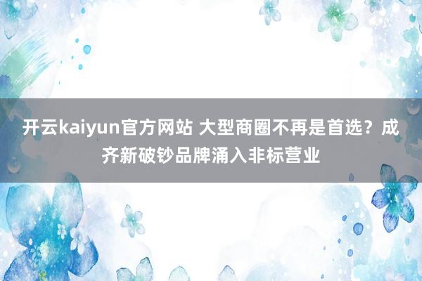 开云kaiyun官方网站 大型商圈不再是首选？成齐新破钞品牌涌入非标营业