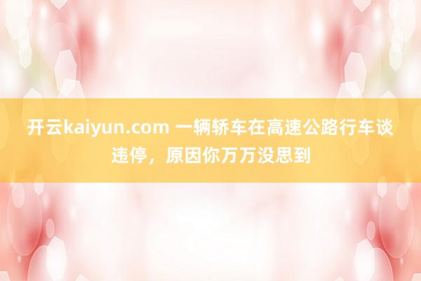 开云kaiyun.com 一辆轿车在高速公路行车谈违停，原因你万万没思到