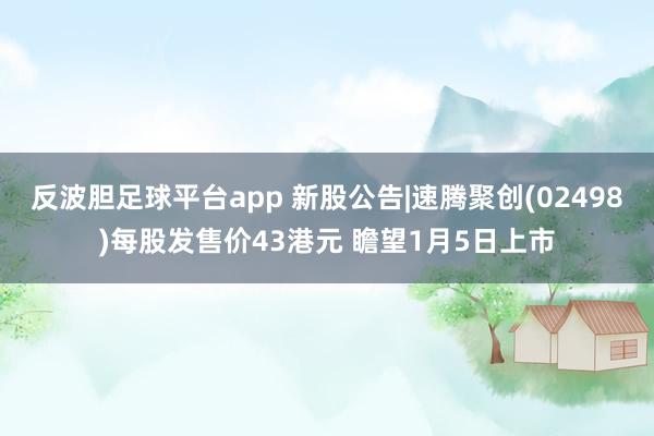 反波胆足球平台app 新股公告|速腾聚创(02498)每股发售价43港元 瞻望1月5日上市