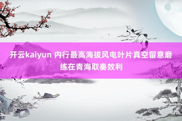 开云kaiyun 内行最高海拔风电叶片真空留意磨练在青海取奏效利