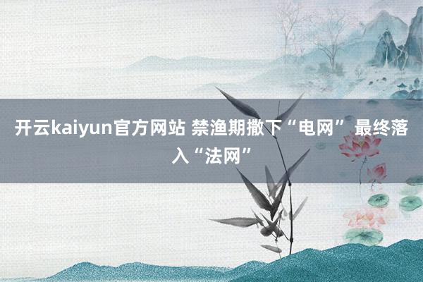 开云kaiyun官方网站 禁渔期撒下“电网” 最终落入“法网”