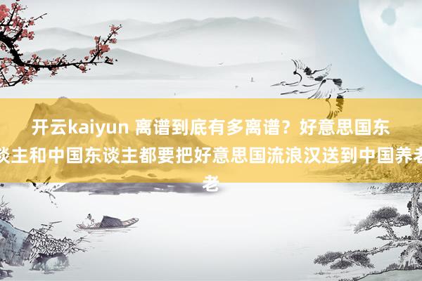 开云kaiyun 离谱到底有多离谱？好意思国东谈主和中国东谈主都要把好意思国流浪汉送到中国养老