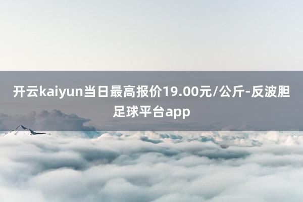 开云kaiyun当日最高报价19.00元/公斤-反波胆足球平台app