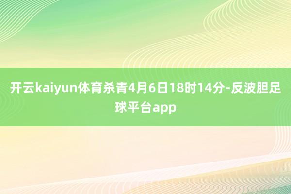 开云kaiyun体育杀青4月6日18时14分-反波胆足球平台app