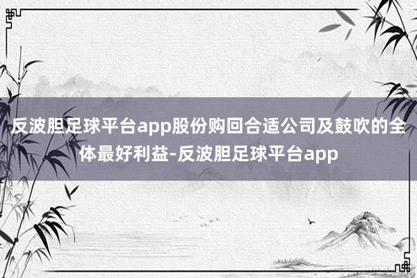 反波胆足球平台app股份购回合适公司及鼓吹的全体最好利益-反波胆足球平台app