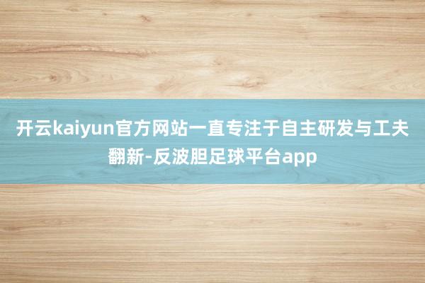 开云kaiyun官方网站一直专注于自主研发与工夫翻新-反波胆足球平台app