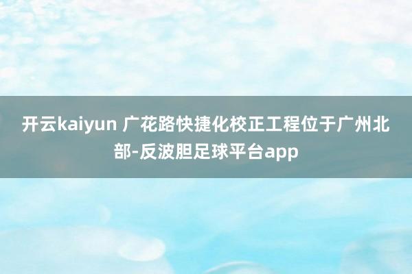 开云kaiyun 　　广花路快捷化校正工程位于广州北部-反波胆足球平台app