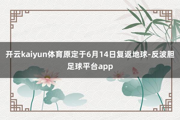 开云kaiyun体育原定于6月14日复返地球-反波胆足球平台app