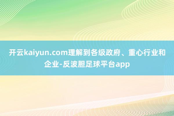 开云kaiyun.com理解到各级政府、重心行业和企业-反波胆足球平台app