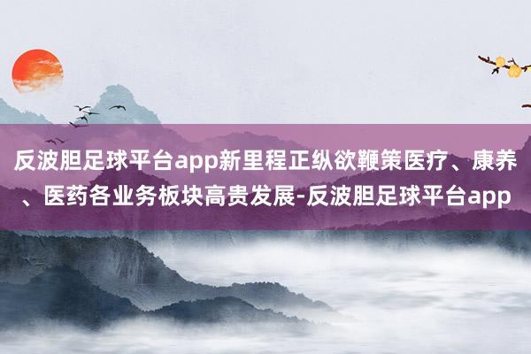 反波胆足球平台app新里程正纵欲鞭策医疗、康养、医药各业务板块高贵发展-反波胆足球平台app