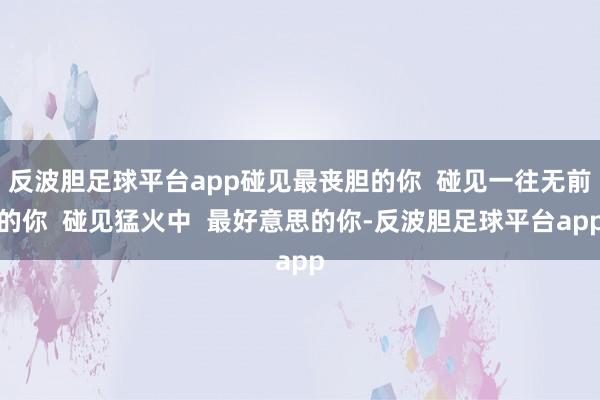 反波胆足球平台app碰见最丧胆的你  碰见一往无前的你  碰见猛火中  最好意思的你-反波胆足球平台app