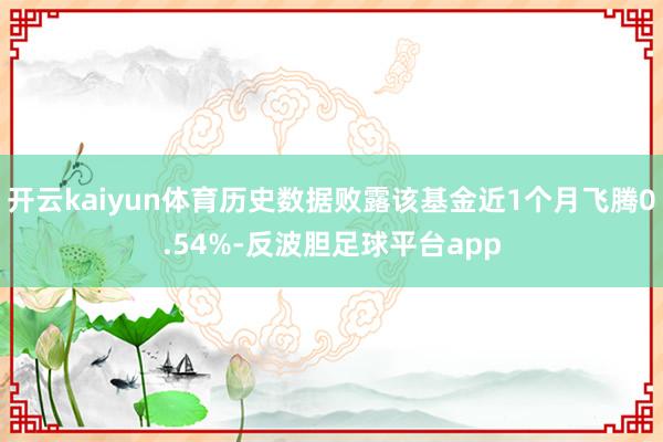 开云kaiyun体育历史数据败露该基金近1个月飞腾0.54%-反波胆足球平台app