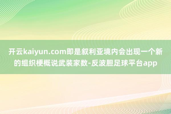 开云kaiyun.com即是叙利亚境内会出现一个新的组织梗概说武装家数-反波胆足球平台app