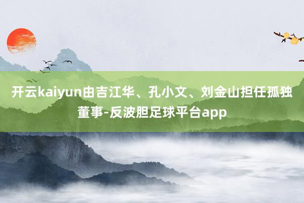 开云kaiyun由吉江华、孔小文、刘金山担任孤独董事-反波胆足球平台app