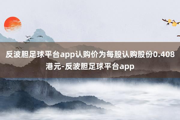 反波胆足球平台app认购价为每股认购股份0.408港元-反波胆足球平台app