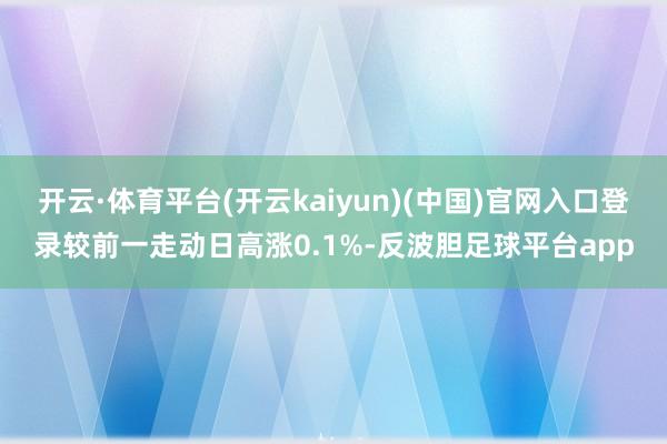 开云·体育平台(开云kaiyun)(中国)官网入口登录较前一走动日高涨0.1%-反波胆足球平台app