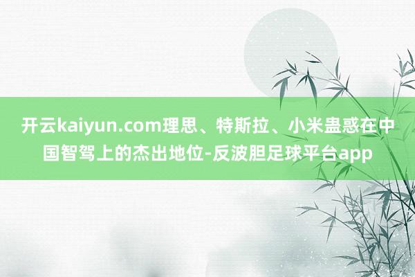 开云kaiyun.com理思、特斯拉、小米蛊惑在中国智驾上的杰出地位-反波胆足球平台app