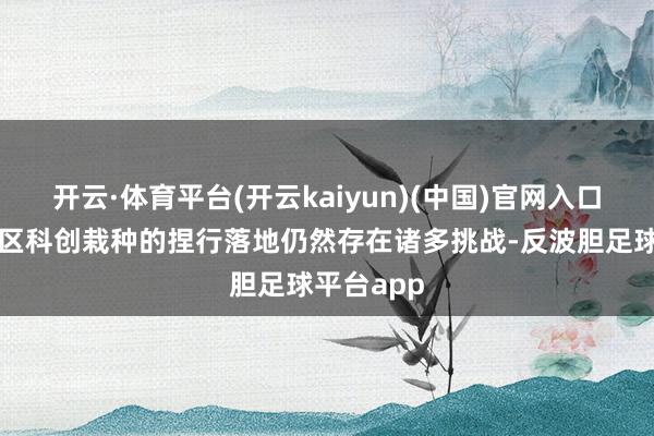 开云·体育平台(开云kaiyun)(中国)官网入口登录大湾区科创栽种的捏行落地仍然存在诸多挑战-反波胆足球平台app