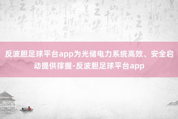 反波胆足球平台app为光储电力系统高效、安全启动提供撑握-反波胆足球平台app
